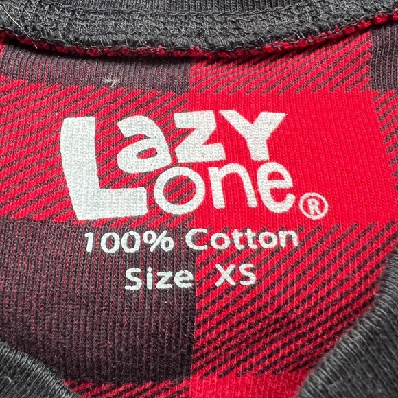 Lazy One Adult Long John Pajamas Buffalo Print Bear Cheeks Size XS Cotton - Picture 5 of 6